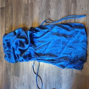 Finders Keepers Blue Ruched Strapless Dress TTT
